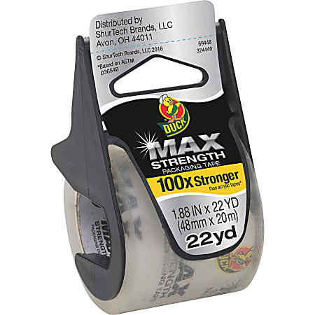 Duck Brand Brand Max Strength Packaging Tape - 22 yd Length x 1.88" Width - 3.1 mil Thickness - 6 / Pack - Clear