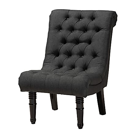 Baxton Studio 9513 Barthe Accent Chair, Charcoal