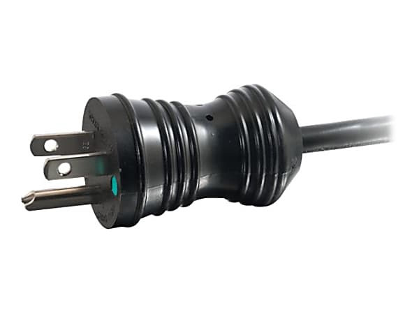 C2G 6ft Hospital Grade Coiled Power Cord - 18 AWG - NEMA 5-15P to IEC320C13 - TAA Compliant - Black - 48065