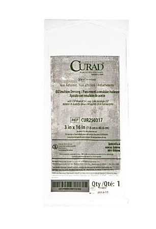 CURAD® Sterile Oil Emulsion Gauzes, 3" x 16", White, Box Of 36