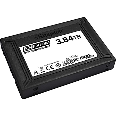 Kingston DC1000M 3.84 TB Solid State Drive - 2.5" Internal - U.2 (SFF-8639) NVMe (PCI Express NVMe 3.0 x4) - Mixed Use - Storage System, Server Device Supported - 1 DWPD - 3100 MB/s Maximum Read Transfer Rate - 5 Year Warranty