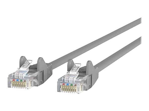 Belkin Cat.5e UTP Patch Network Cable - 32.81 ft Category 5e Network Cable for Network Device - First End: 1 x RJ-45 Network - Male - Second End: 1 x RJ-45 Network - Male - Patch Cable - Gold Plated Connector - Gray