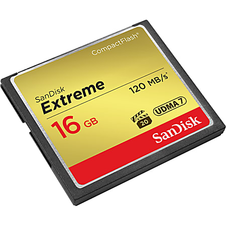 SanDisk Extreme 16 GB CompactFlash - 120 MB/s Read - 60 MB/s Write - 400x Memory Speed - Lifetime Warranty