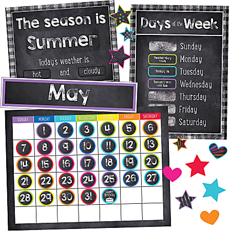 Schoolgirl Style Calendar Bulletin Board Set, Twinkle Twinkle You're A STAR!, Preschool - Grade 5