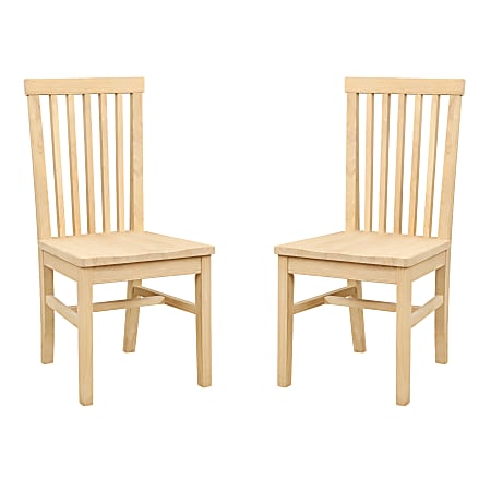 Linon Brockton Side Accent Chairs, Unfinished, Set Of 2 Chairs
