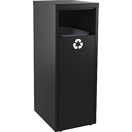 Lorell Recycling Tower - 10 gal Capacity - 40.2" Height x 18.6" Width - Black - 1 Each