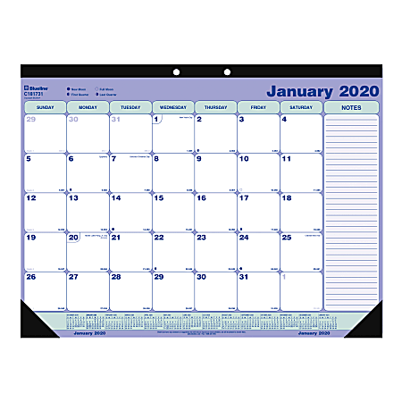 Blueline® Monthly Desk Pad Calendar, 21-1/4" x 16", January to December 2020