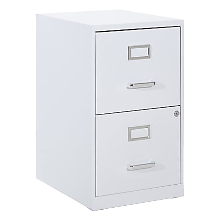 Office Star™ 20"D Vertical 2-Drawer Locking File Cabinet, White