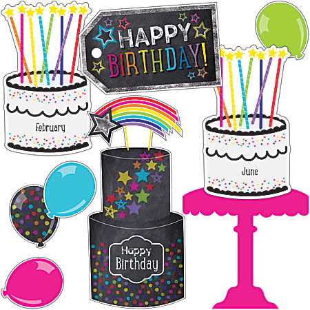 Schoolgirl Style Birthday Bulletin Board Set, Stars, Pre-K to Grade 5