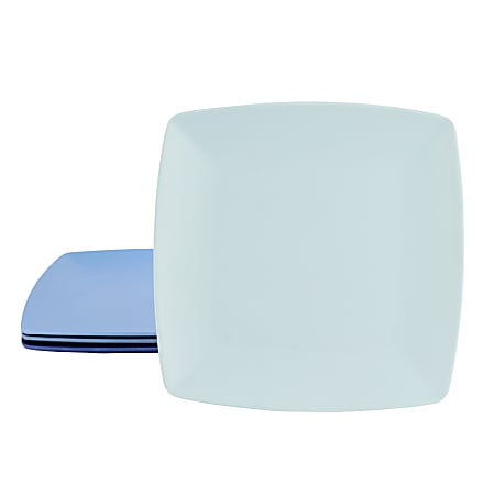 Gibson Home Grayson 4-Piece Square Melamine Dessert Plate Set, 8-1/2”, Assorted Blue