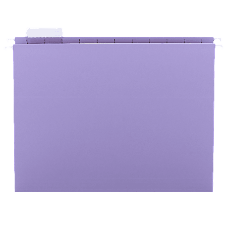 Smead® 1/5-Cut Color Hanging Folders, Letter Size, Lavender, Box Of 25