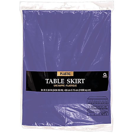 Amscan Plastic Table Skirts, 84" x 29", Purple, Pack Of 2 Table Skirts