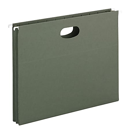Smead® 1 3/4" Expansion Hanging Pockets, Letter Size, Green, Box Of 25