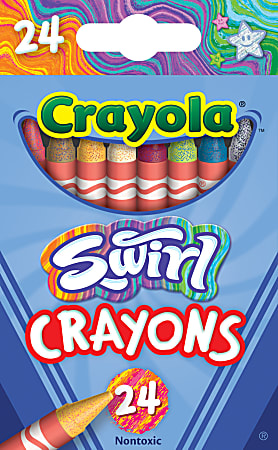 Crayola Crayons, 6-1/4”, Swirl, Pack Of 24 Crayons