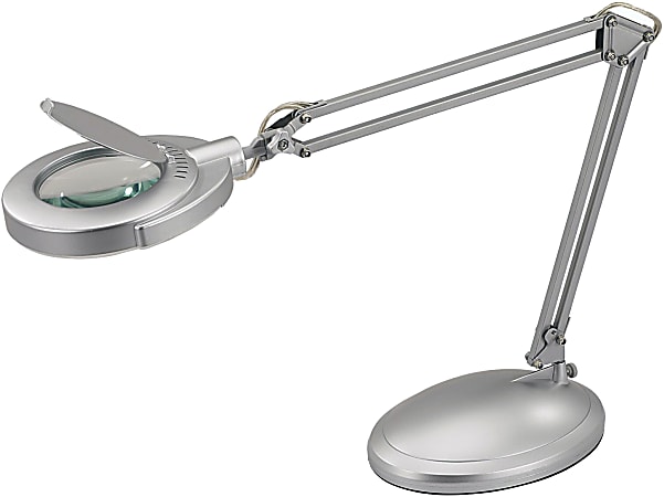 Victory Light Magnifier Task Lamp, 48"H, Silver