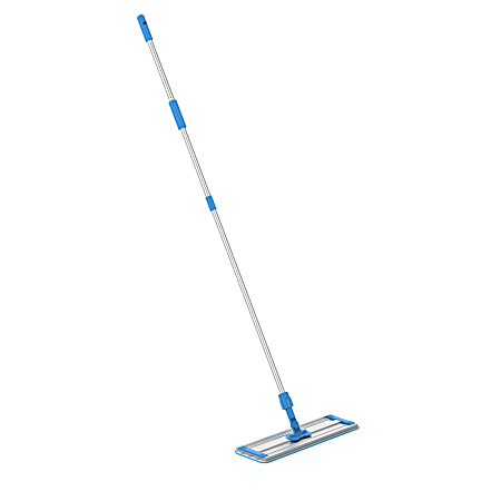 Gritt Commercial Premium Microfiber Floor Mop Kit, 18", Blue/Silver