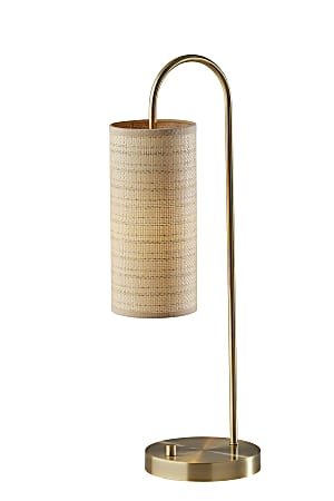 Adesso Mendoza Table Lamp, 25"H, Natural/Antique Brass