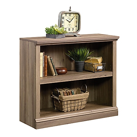 Sauder 2-Shelf Bookcase, Chalked Chestnut