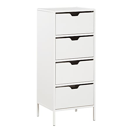 Office Star Freeport 16"W 4-Drawer Accent Storage Cabinet, White