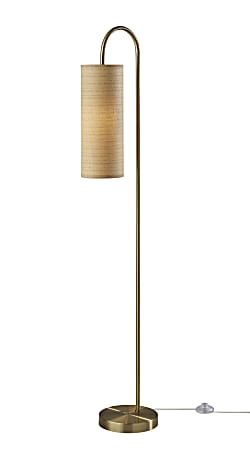 Adesso Mendoza Floor Lamp, 60"H, Natural/Antique Brass