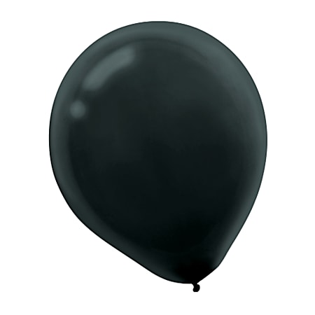 Amscan Latex Balloons, 12", Jet Black, 72 Balloons Per Pack, Set Of 2 Packs
