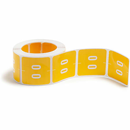 Smead® DCC and DCCRN Color-Coded Numeric Labels, SMD67420, "Number", 1 1/2"W x 1 1/2"L, Yellow, 250 Per Roll