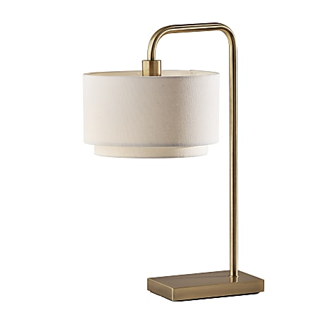 Adesso Brinkley Table Lamp, 25"H, White/Antique Brass