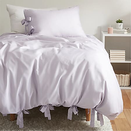 Dormify Samantha Tie Knot Duvet Cover and Sham Set, Full/Queen, Lavender