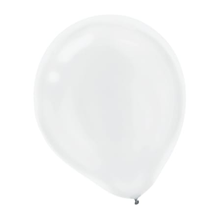 Amscan Pearlized Latex Balloons, 12", White, Pack Of