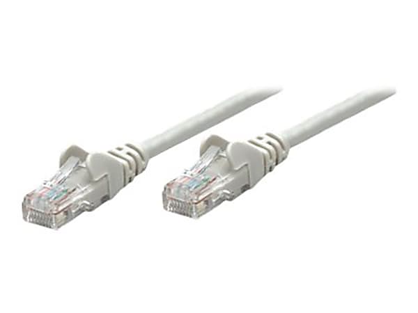 Intellinet Network Patch Cable, Cat5e, 3m, Grey, CCA, U/UTP, PVC, RJ45, Gold Plated Contacts, Snagless, Booted, Lifetime Warranty, Polybag - Patch cable - RJ-45 (M) to RJ-45 (M) - 10 ft - UTP - CAT 5e - molded, snagless - gray