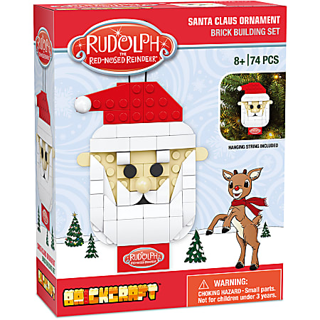 Brickcraft Rudolph Santa Claus Ornament Brick Building Set, Set Of 74 Pieces