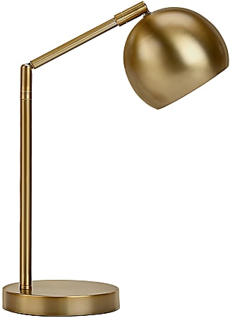 Monarch Specialties Webster Table Lamp, 19”H, Gold/Gold