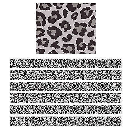 Teacher Created Resources® Border Trim, Gray Leopard, 35’, Set Of 6 Packs