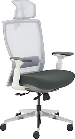 StyleWorks London Ergonomic High-Back Executive Chair, Dark Gray/Off-White