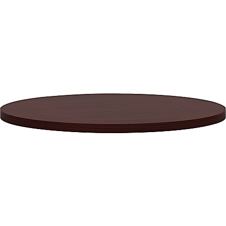HON Preside Round Table Top, 42"D - Round Top - 1.13" Table Top Thickness x 42" Table Top Diameter - Assembly Required - Laminated, Mahogany