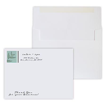 Custom Full-Color A-6 White Wove Announcement And Invitation Envelopes, Square Flap, 4-3/4" x 6-1/2", Square Flap, Box Of 50 Envelopes