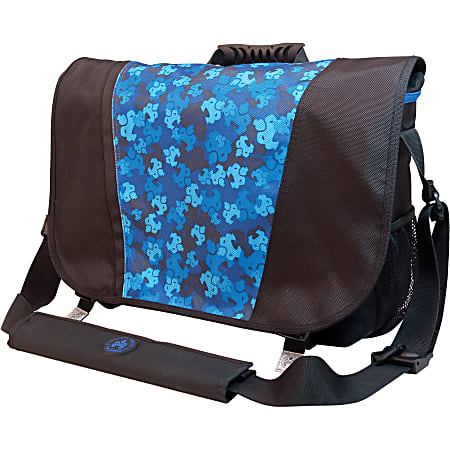 SUMO Messenger Bag - Black / Blue - Messenger - Shoulder Strap - 16" to 17.1" Screen Support - 12" x 19" x 6" - Ballistic Nylon - Black, Blue