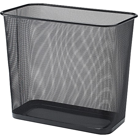 Lorell® Mesh Waste Bin, Rectangular, Black