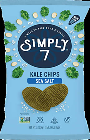 Simply 7 Vegetable Chips, Kale Sea Salt, 4 Oz, Total Qty 1