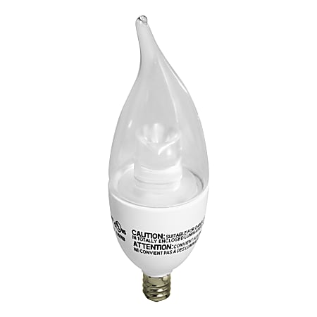 Euri BA13 1000 Series Clear Candle LED Bulbs, Dimmable, 500 Lumens, 6.5 Watt, 3000K/Warm White, Pack Of 4 Bulbs