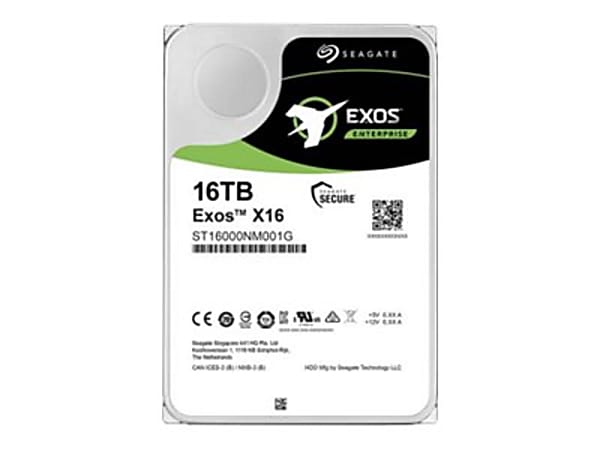 Seagate Exos X16 ST16000NM001G - Hard drive - 16 TB - internal - SATA 6Gb/s - 7200 rpm - buffer: 256 MB