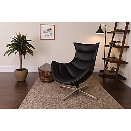 Flash Furniture Cocoon Swivel Chair, Black/Silver