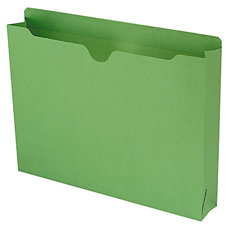 Smead® Expanding Reinforced Top-Tab File Jackets, 2" Expansion, Letter Size, Green, Box Of 50