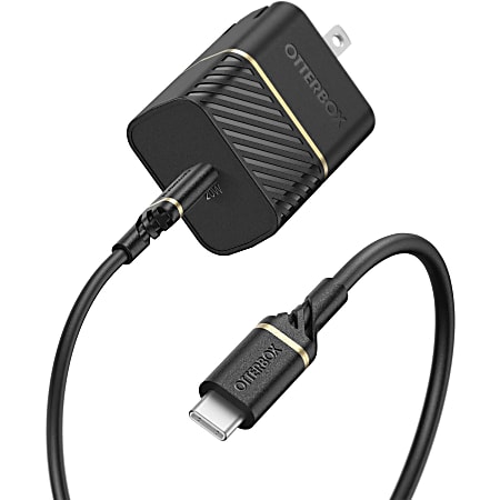 OtterBox Wall Charger - Power adapter - 20 Watt - 3 A - PD 3.0 (24 pin USB-C) - on cable: USB-C - black shimmer