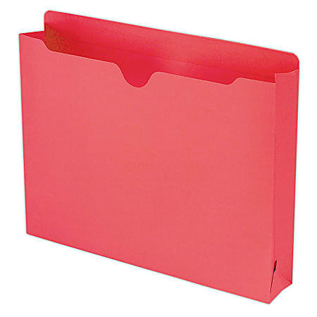 Smead® Expanding Reinforced Top-Tab File Jackets, 2" Expansion, Letter Size, Red, Box Of 50
