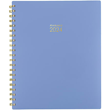 2024-2025 AT-A-GLANCE® Harmony 13-Month Weekly/Monthly Planner, 8-1/2" x 11", Blue, January 2024 To January 2025, 1099-905-20