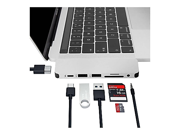 Targus® Sanho HyperDrive SOLO 7-In-1 USB-C Docking Station, 3/8”H x 1-3/16”W x 4-3/8”D, Silver, 00GF49