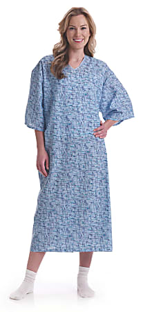 Medline PerforMAX Patient Gowns, Cascade Blue, Pack Of 12