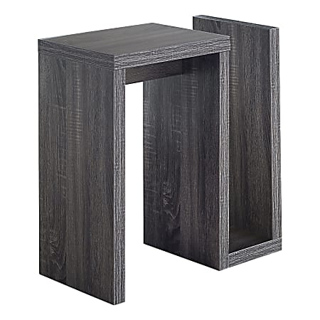 Monarch Specialties Shari Accent Table, 24"H x 23-1/2"W x 11-1/2"D, Gray