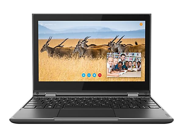 Lenovo 300e Windows 2nd Gen 82GK0010US 11.6" Touchscreen Netbook - HD - 1366 x 768 - AMD 3015e Dual-core 1.20 GHz - 4 GB RAM - 128 GB SSD - Black - Windows 10 Pro - AMD Radeon Graphics